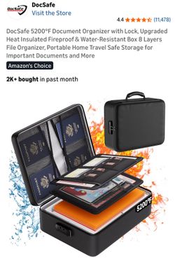 DocSafe Fireproof and Waterproof Locked Organizer