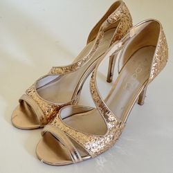 Rose Gold Sequin Wedding Shoes 