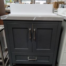 30inch Hardwood Bathroom Vanity With Slow Closing Drawers And Doors