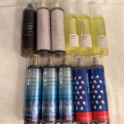 11 Assorted Bath And Bodyworks Spray