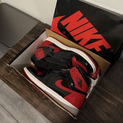 Vnds Jordan 1 Paten Breds Size 8.5 Og All 