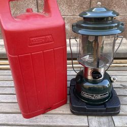 Coleman Powerhouse 290 700 Green Camping Lantern Red Carry Case Vintage 1987