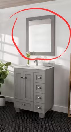 Gray Framed Bathroom Wall Mirror MODERN. Espejo nuevo alta calidad