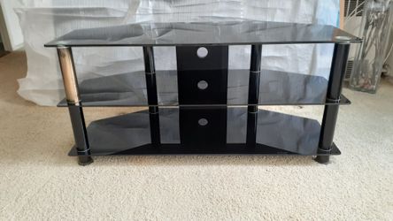 3-Tier Black Glass TV Stand / Media Console – $35 – Moving Sale!
