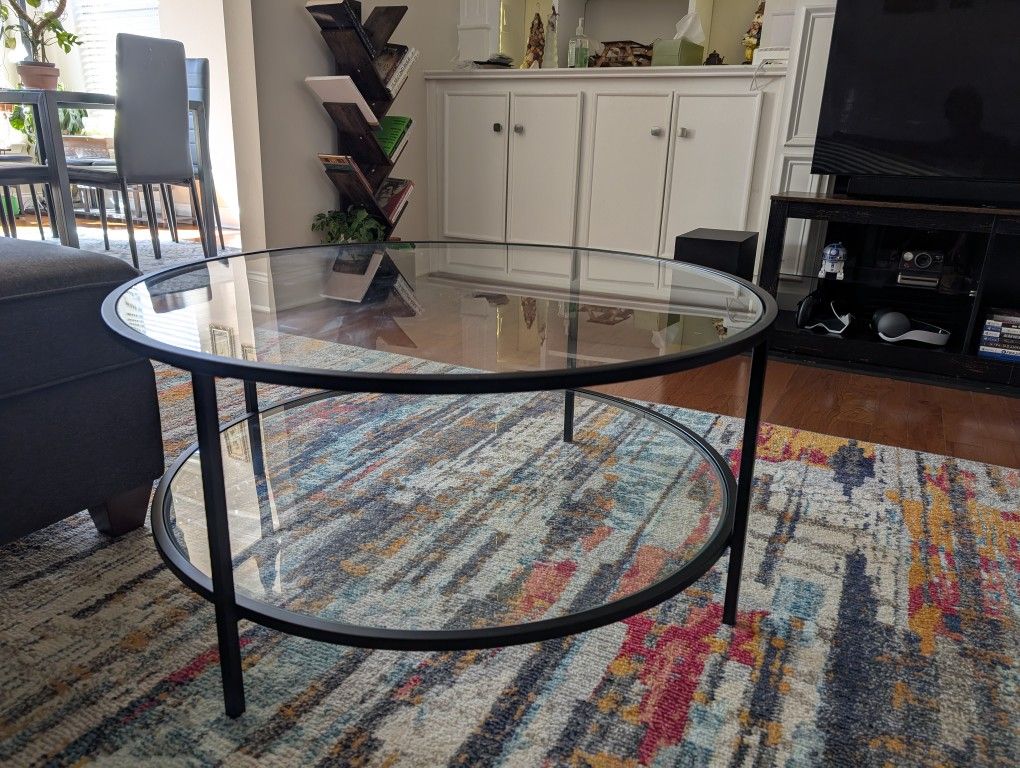 Round Glass Coffee Table 
