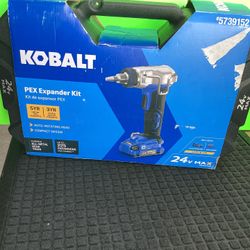 KOBALT 24V PEX EXPANDER KIT 2 AH BATTERY AND CHARGER, PLUS 1/2-IN 3/4-IN HEADS
