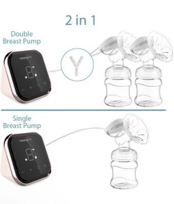 MOMYEASY Double Electric Breast Pump | Portable Rechargeable Breastfeeding Pump