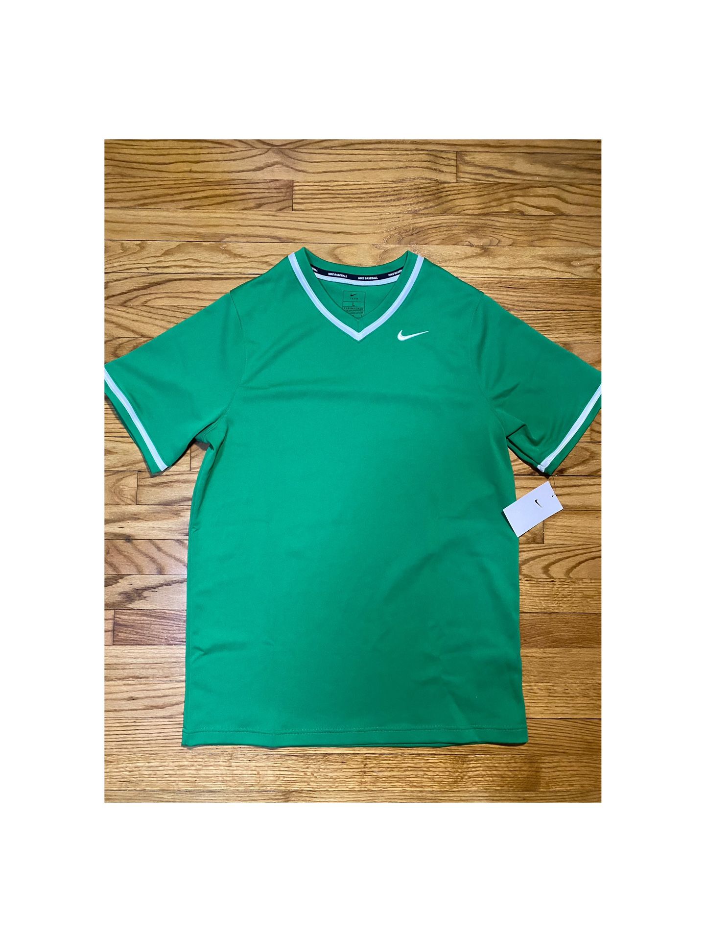 Nike Baseball Vapor Select V-Neck Light Green Baseball Jersey men’s sz L NEW!