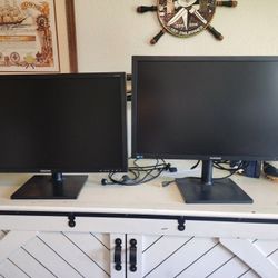 (2) Two Samsung 27in Monitors 