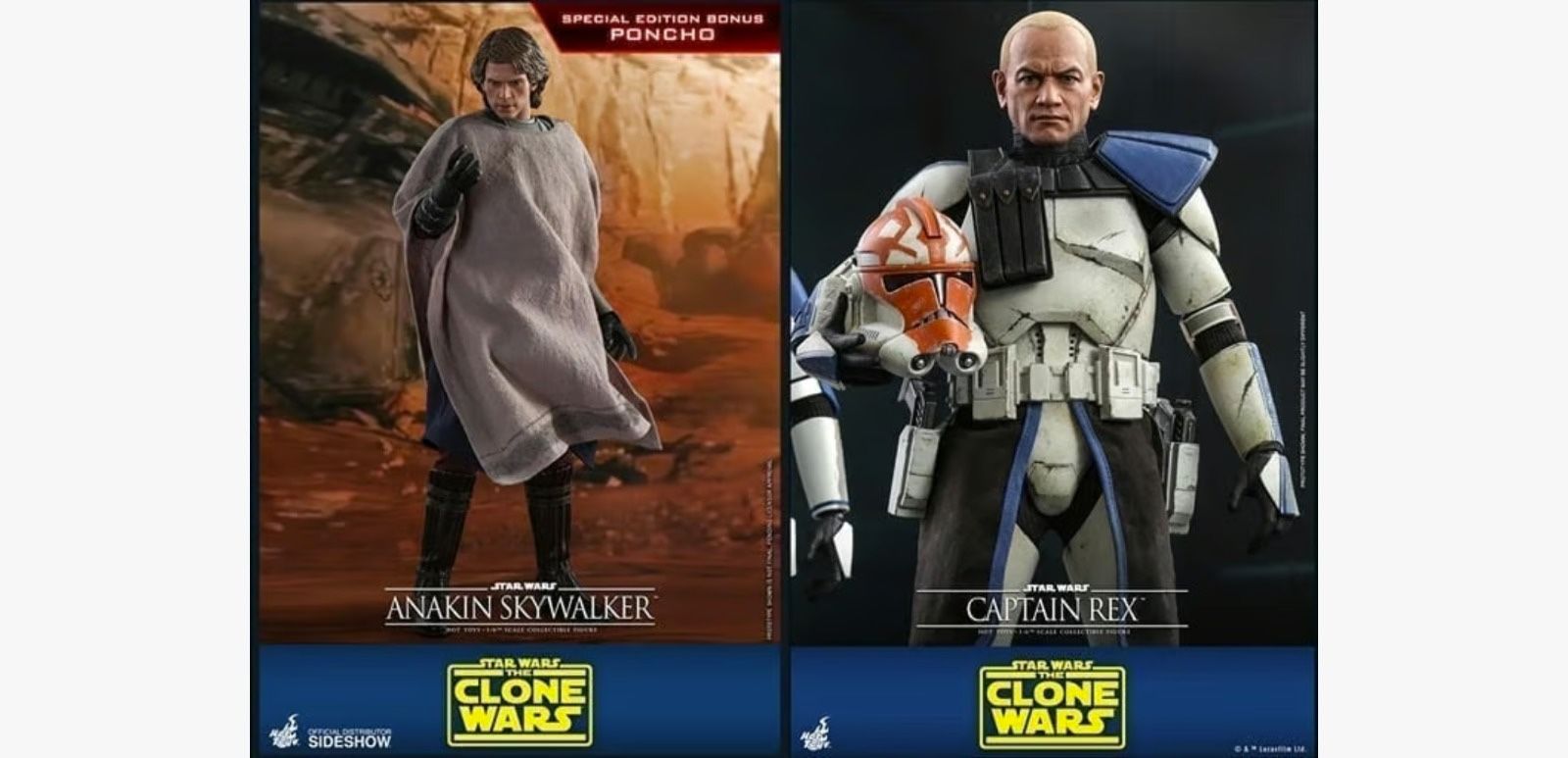 STAR WARS THE CLONE WARS ANAKIN SKYWALKER & CAPT REX TMS018 TMS019