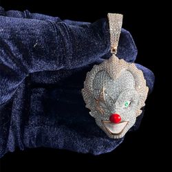SS925 Rose Gold Iced Out Clown Face Pendant (Pendant Only)