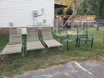 2 Patio Chairs and 3 Pool Loungers