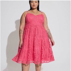 Torrid Midi Crochet Lace Sweetheart Dress