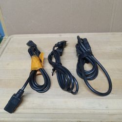 3 Computer    monitor Power cords 3 prong