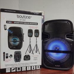 BoyTone BT-08SP DJ Bluetooth Speaker Wireless Microphone & Remote Included New