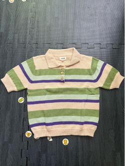 Oeuf kids knit multicolor short sleeves polo shirt