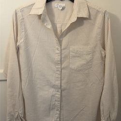 Women’s striped cotton button up shirt