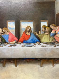 Large oil Canvas Master piece Last supper Da vinci Picasso monet