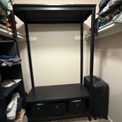 IKEA Open Closet Organizer with Bins – Excellent Condition