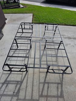 Foldable Metal Platform Bed Frame with Full Mattress