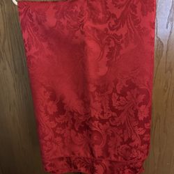 Bright Red Silk Dining Table Cloth