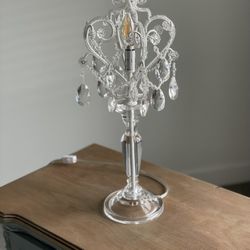 Shabby Chic Crystal Lamp Light Bead Boho Modern Chandelier Table Lamp