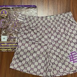 Eric Emanuel Purple and White Basketball Shorts
