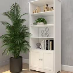 Bookcase 4 Shelves With Cabinet Doors 