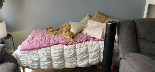 Twin bed- memory foam mattress and frame