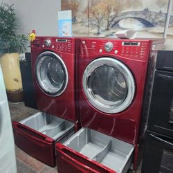 LG SET STEAM WASHER AND ELECTRIC DRYER WITH WARRANTY 