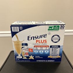 Ensure Plus Nutrition Shake, Vanilla, 8 fl. oz, 30-pack Item: 1252372 8 fl oz