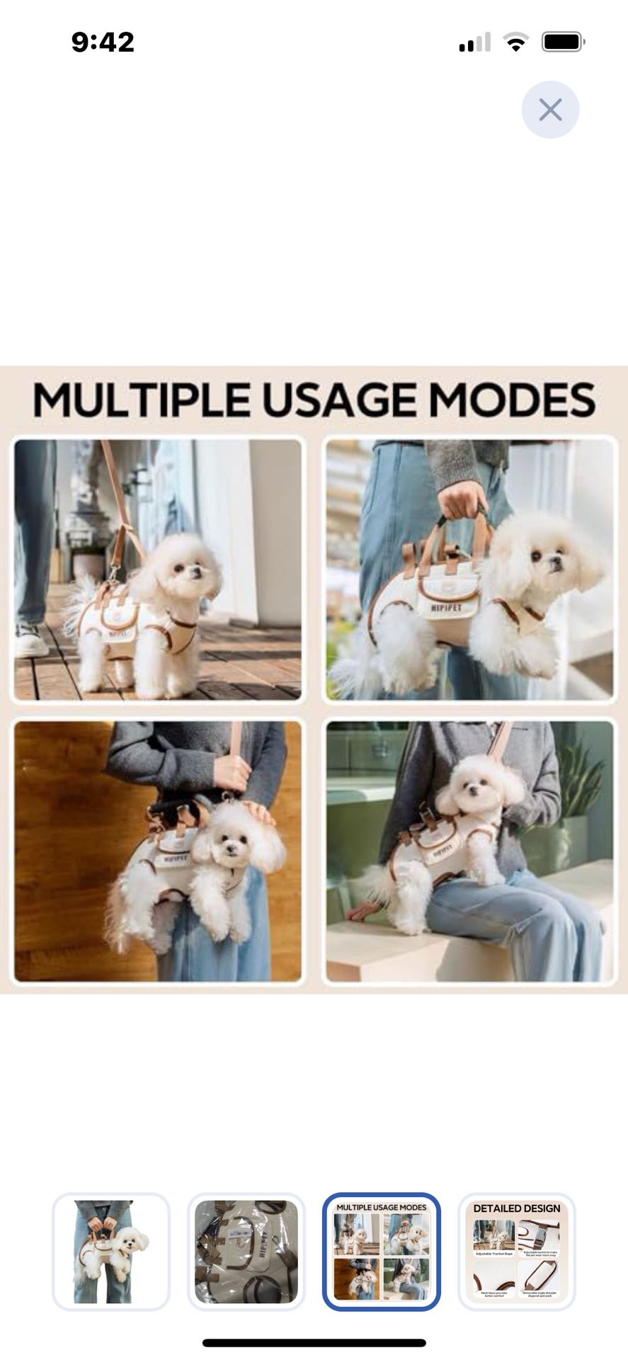 “New”Unique Pet Carrier Sling&Backpack,crossbody(sm-med Holds Up To 18 Lbs.) (shoulder Strap And Handles)retail$59