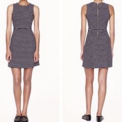 Like New- J. Crew Optical Illusion Black/White Striped Dress