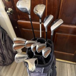 COMPLETE TAYLORMADE GOLF SET IRONS WOOD DRIVER HYBRIDS WEDGES PUTTER BAG