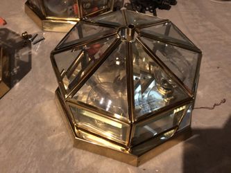 Brass Octagon Flush Mount Light Fixtures