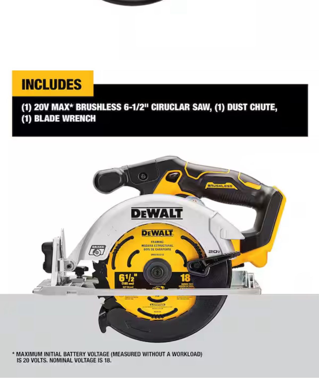 Dewalt Max circular saw tool only