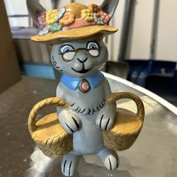 Easter Bunny Ceramic Statue 