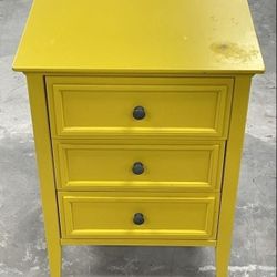 Small Contemporary Style,  3 Drawer,  Accent Table, End Table, Nightstand, Storage, Bohemian Yellow, Table
