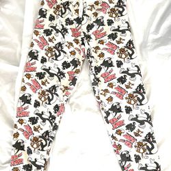 Tom & Jerry Sweatpants Pajama Fleece Sweat Warm Pants M NEW NWT Cute Soft S-Med