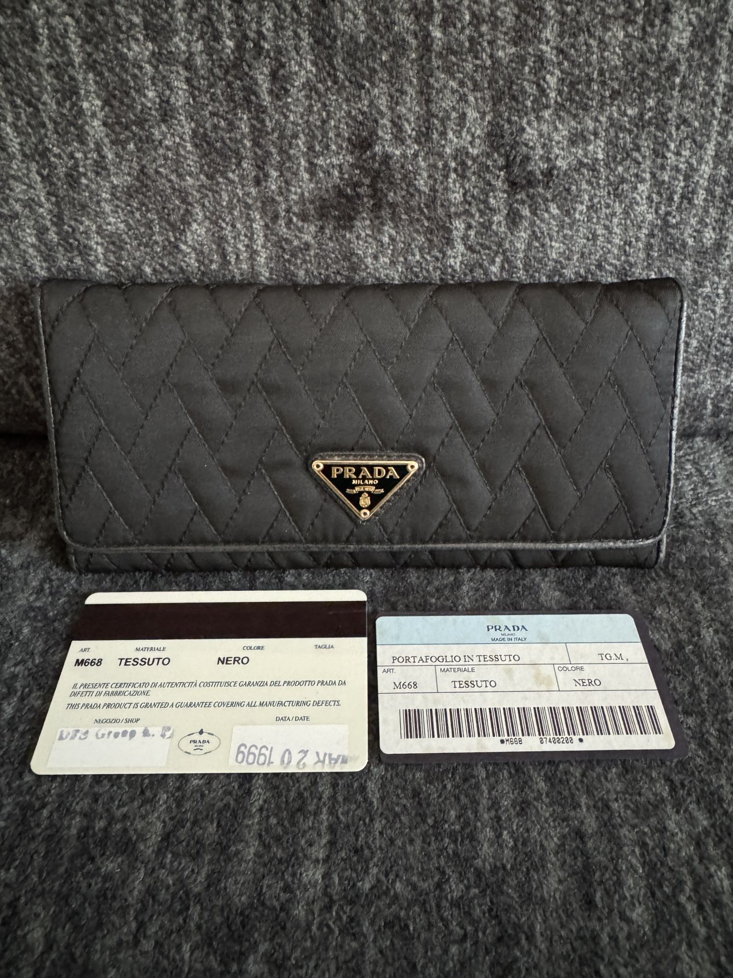 Authentic Prada Quilted Nylon Long Wallet
