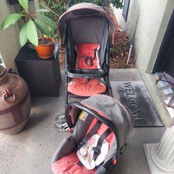 BEAUTIFUL GRACO Pink & Gray Maximum 31lbs Infant Stroller & Matching Car Seat Only $30!!!