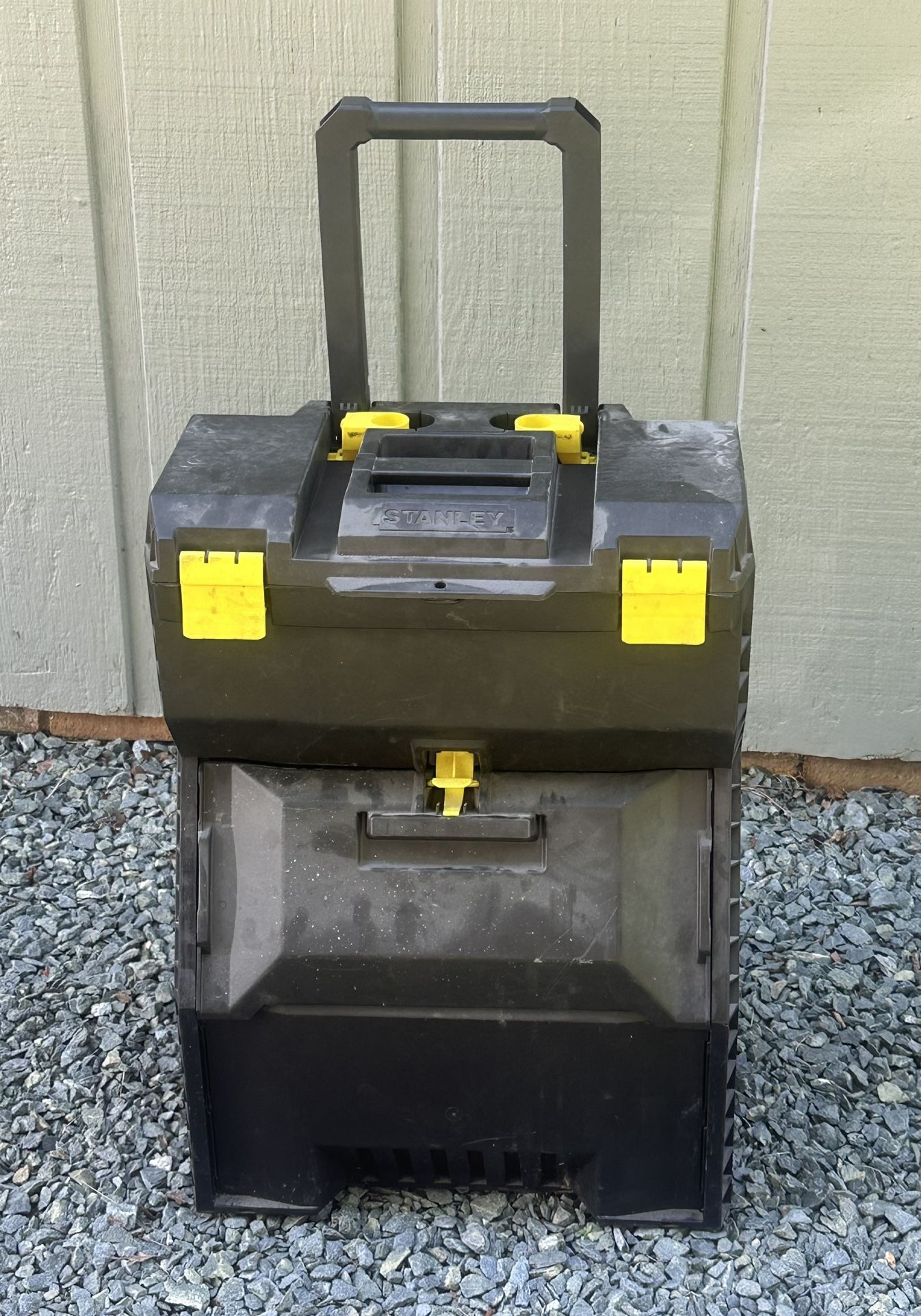 Stanley Black Plastic Wheels Lockable Tool Box