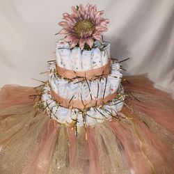 Baby shower princess diaper cake $65