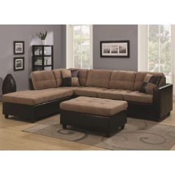 Tan beige microfiber sofa sectional
