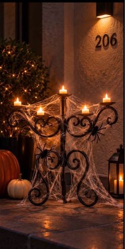 Candelabra, Large Hand-Fabricated Steel 5-Light
