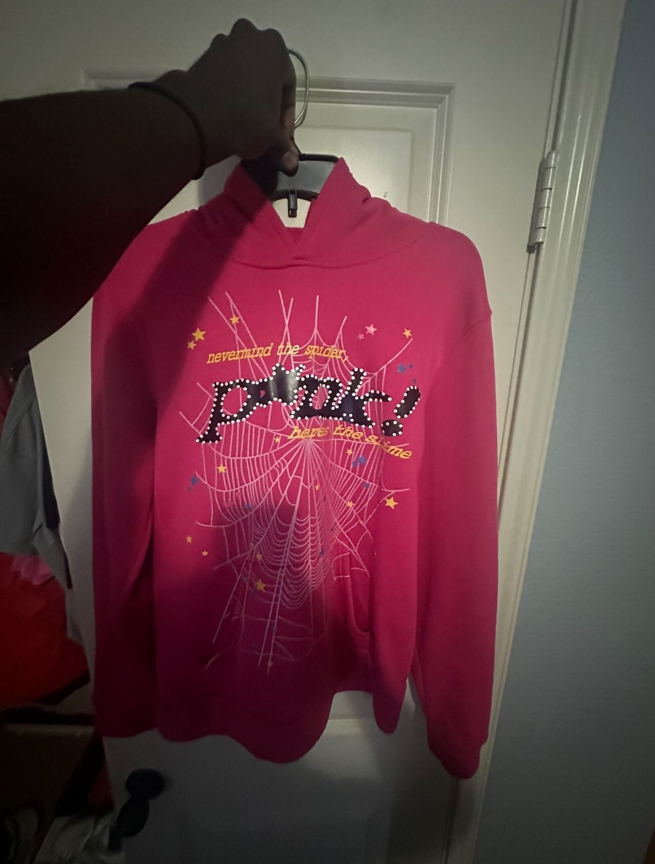 Pink sp5der hoodie