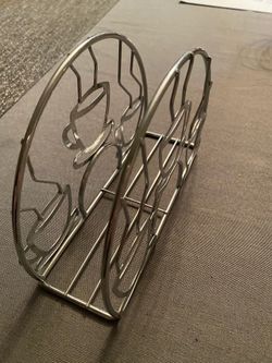 Silver metal napkin holder