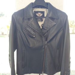 Black Leather Harley Jacket