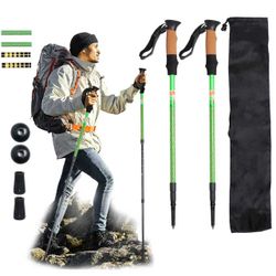 Carbon Fiber Trekking Poles, Lightweight Adjustable Hiking Poles with Cork Grips, Pair of 2 Walking Sticks Balance Support for Women and Men