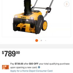Dewalt Cordless Snow Blower Tool Only